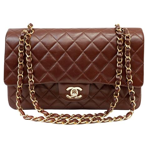 chanel brown vintage small classic double flap bag|chanel vintage double flap bag.